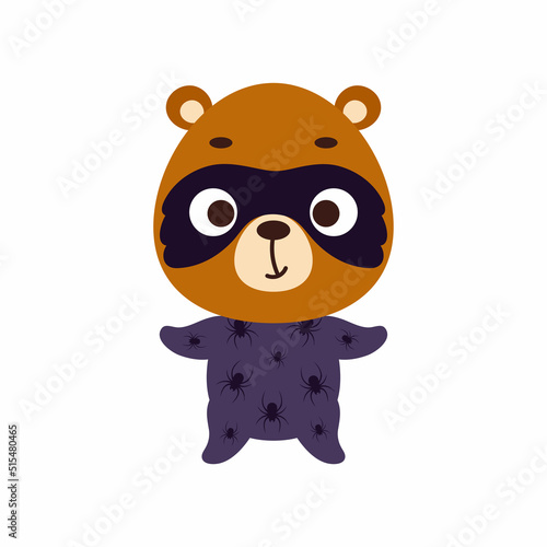 Cute little bear in a Halloween costume. Cartoon animal character for kids t-shirts  nursery decoration  baby shower  greeting card  invitation  house interior. Vector stock illustration