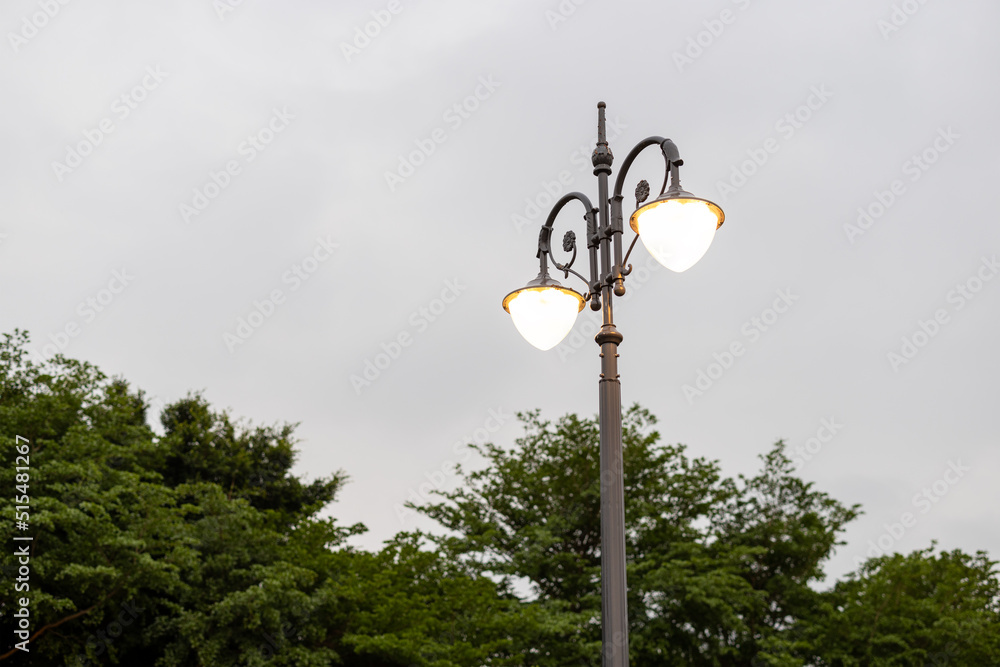 Old Fashioned street lamp at night