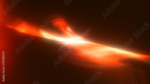 Revolving Abstract Orange Gradient Light Flare as Futuristic Solar Power and Renewable Energy Background. Concept 3D illustration backplate as live stream design element and modern product showcase.