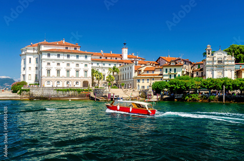 Фотография Beautiful port of Isola Bella island with baroque Borromean palace situated with