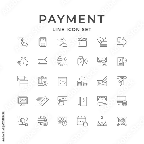 Set line icons of payment