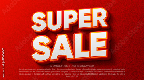 Super sale bold 3d style editable text effect