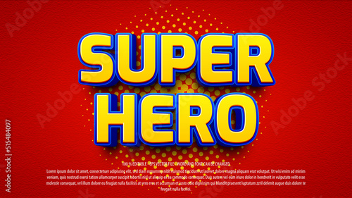 Super heroes comic 3d editable text effect