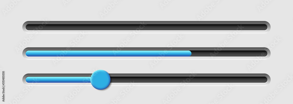 Loading bar or Slider bar. Vector clipart isolated on white background. Loading bar or Slider bar. Vector clipart isolated on white background.