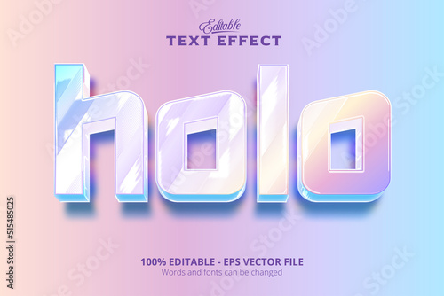 Editable text effect, Colorful background, Holo text
