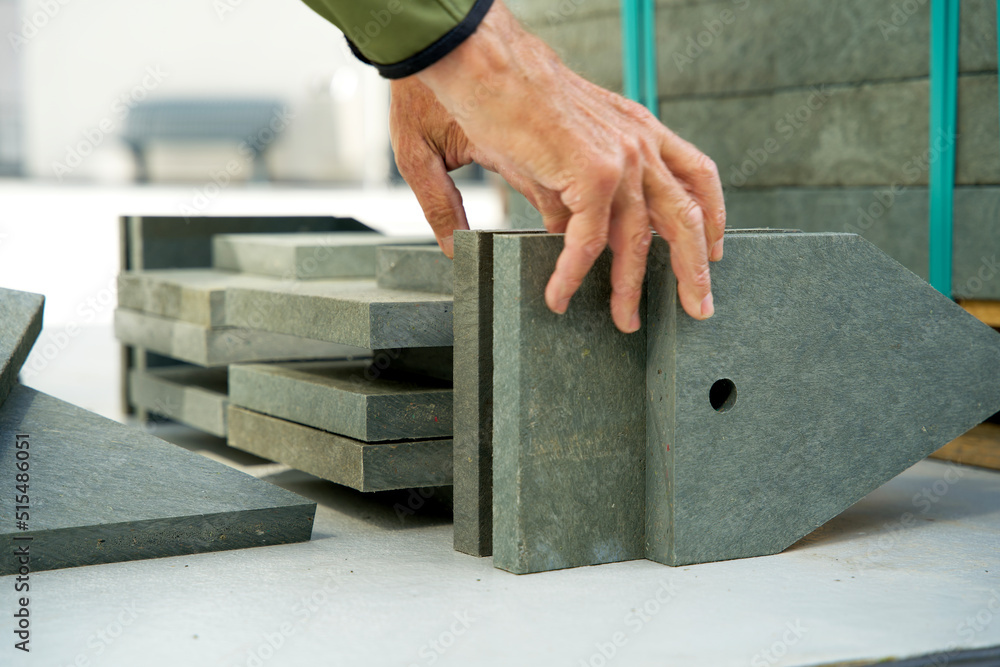 Building material made from recycled plastic waste. Circular and