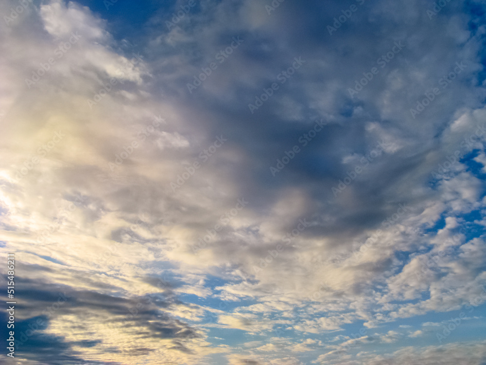 An Endless Series of Dark and Light Cumulus Clouds Filled the Entire Sky