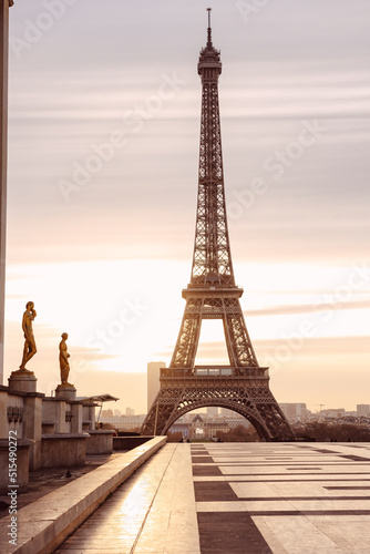 Sunrise at the Trocadero square in Paris