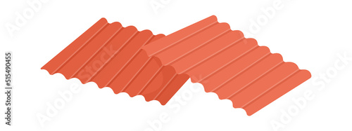 Metal roofing sheets Construction Industry. Vector illustration