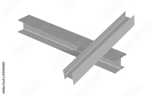 Metal I-beams Construction Industry. Vector illustration