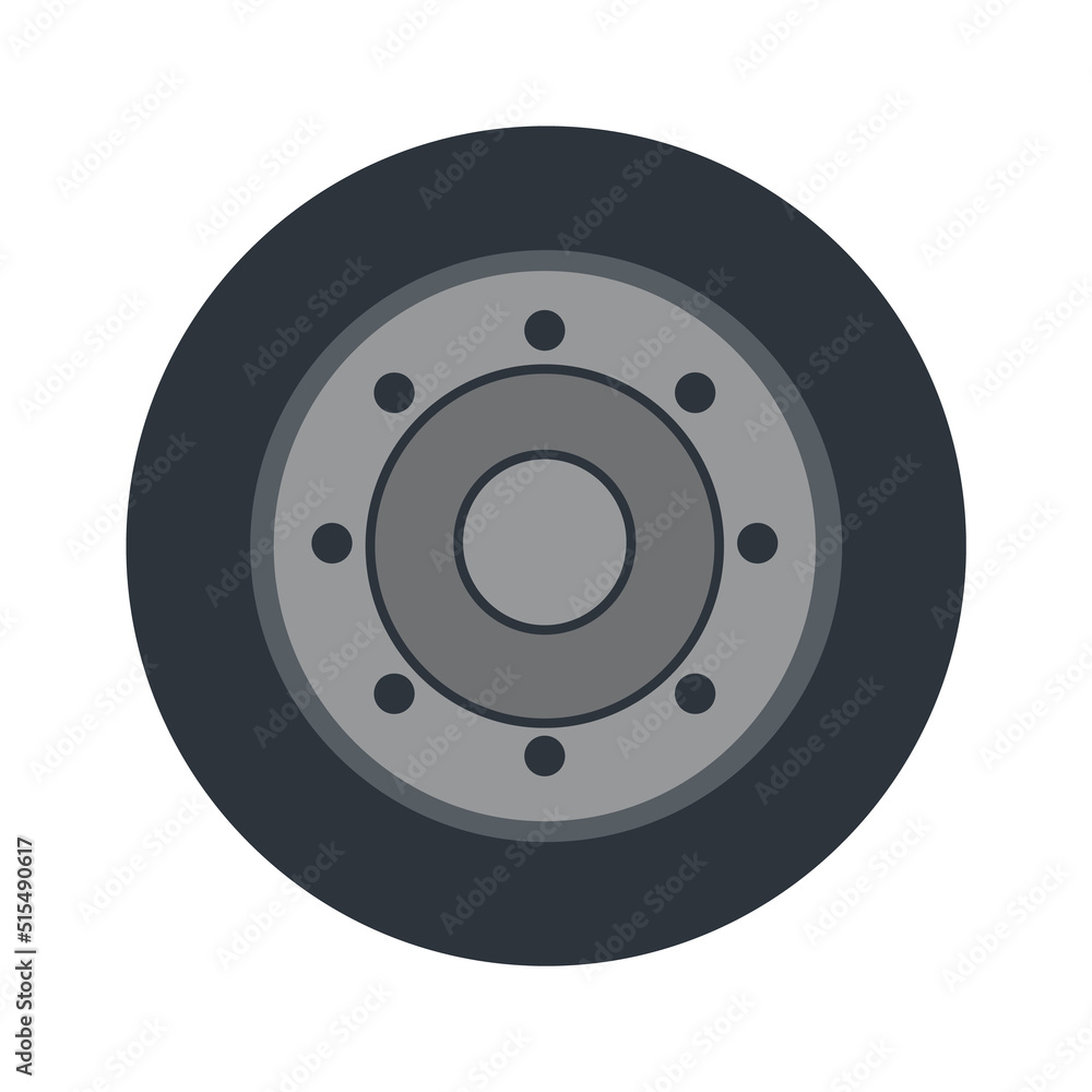 Tractor wheel icon. Vector illustration