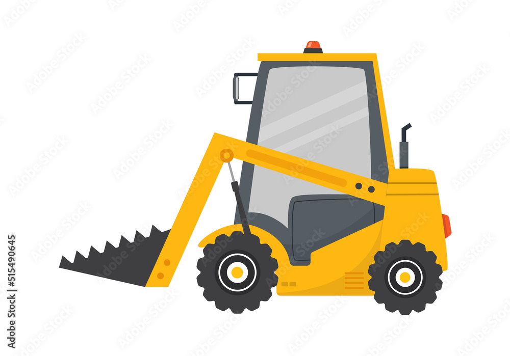 Skid steer. Construction Industry. Vector illustration