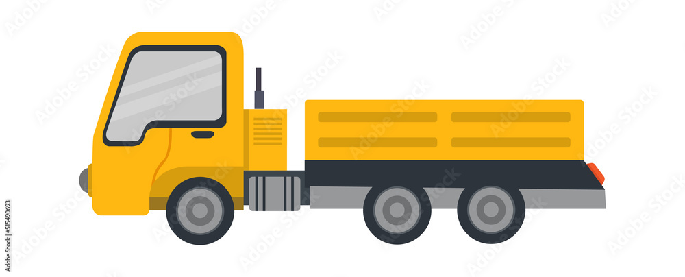 Low side truck. Construction Industry. Vector illustration