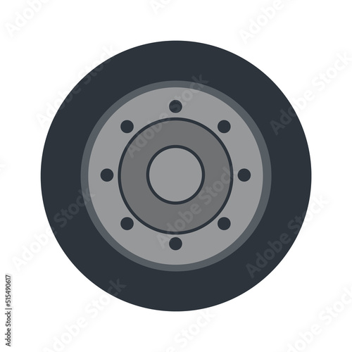 Tractor wheel icon. Vector illustration