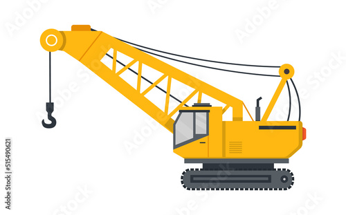 Crawler crane. Construction Industry. Vector illustration