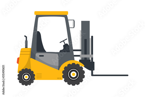 Forklift machine. Construction Industry. Vector illustration
