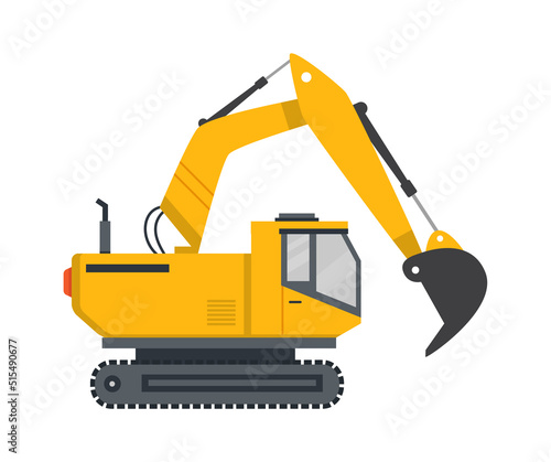 Crawler excavator. Construction Industry. Vector illustration