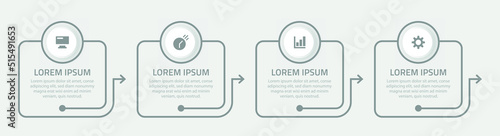 Infographic template design, Vector infographic design with 4 options or steps, Colorful gradient infographic design, Business infographic template for presentation, brochure, diagram, flow charts