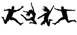 people jumping silhouette, isolated, vector