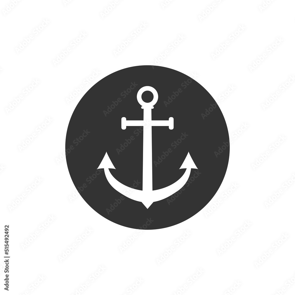Anchor icon. Marine Anchor. Vector illustration, flat design. Anchor icon. Marine Anchor. Vector illustration, flat design.