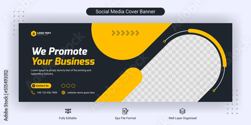 Creative corporate business marketing social media Facebook cover banner post template
