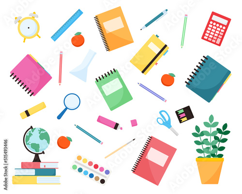 Set of school supplies