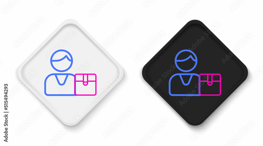 Line Buyer icon isolated on white background. Colorful outline concept. Vector Line Buyer icon isolated on white background. Colorful outline concept. Vector