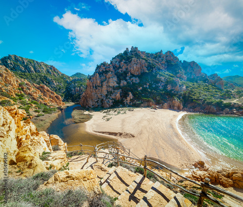 Li Cossi beach in Costa Paradiso seen from above photo