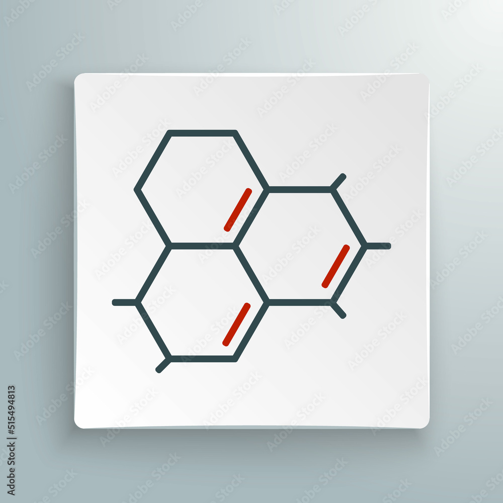 Line Molecule oil icon isolated on white background. Structure of molecules in chemistry. Colorful outline concept. Vector Line Molecule oil icon isolated on white background. Structure of molecules in chemistry. Colorful outline concept. Vector