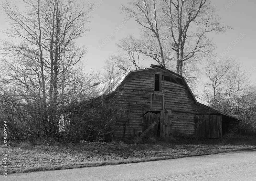 Old barn in the country in rural Georgia, USA. Old barn in the country in rural Georgia, USA.
