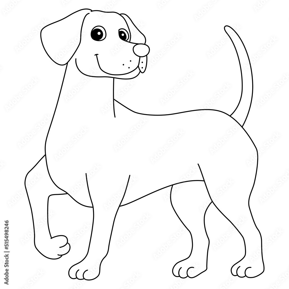Vizsla Dog Isolated Coloring Page for Kids Stock Vector | Adobe Stock