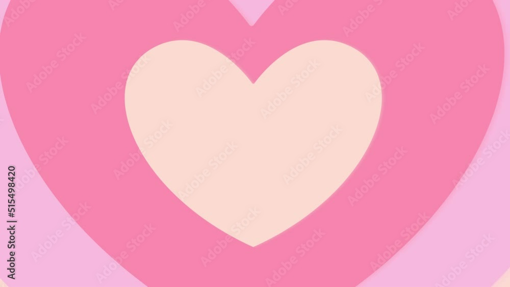 Pink Hypnotic heart shaped tunnel. Y2k trendy design wallpapper psychedelic 4k seamless looped animated background.
