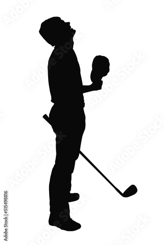 Disgusted Angry Golfer Series - Bad Iron Shot Looking into Sky