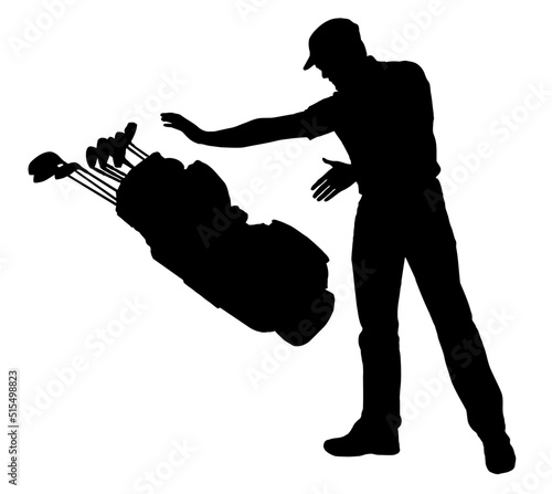 Disgusted Angry Golfer Series - Bad Game Player Throwing Bag