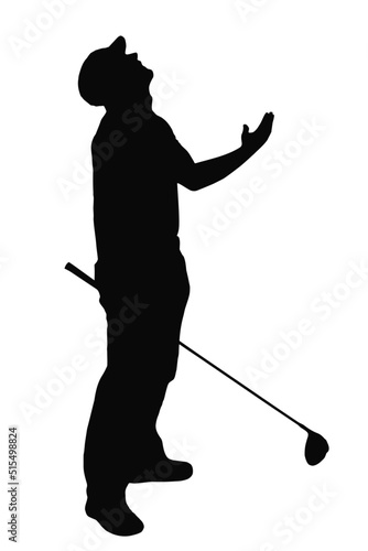 Disgusted Angry Golfer Series - Bad Iron Shot Looking into Sky
