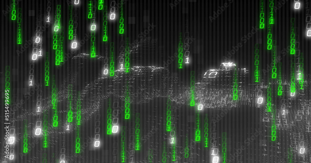 Image of data processing on black background Image of data processing on black background