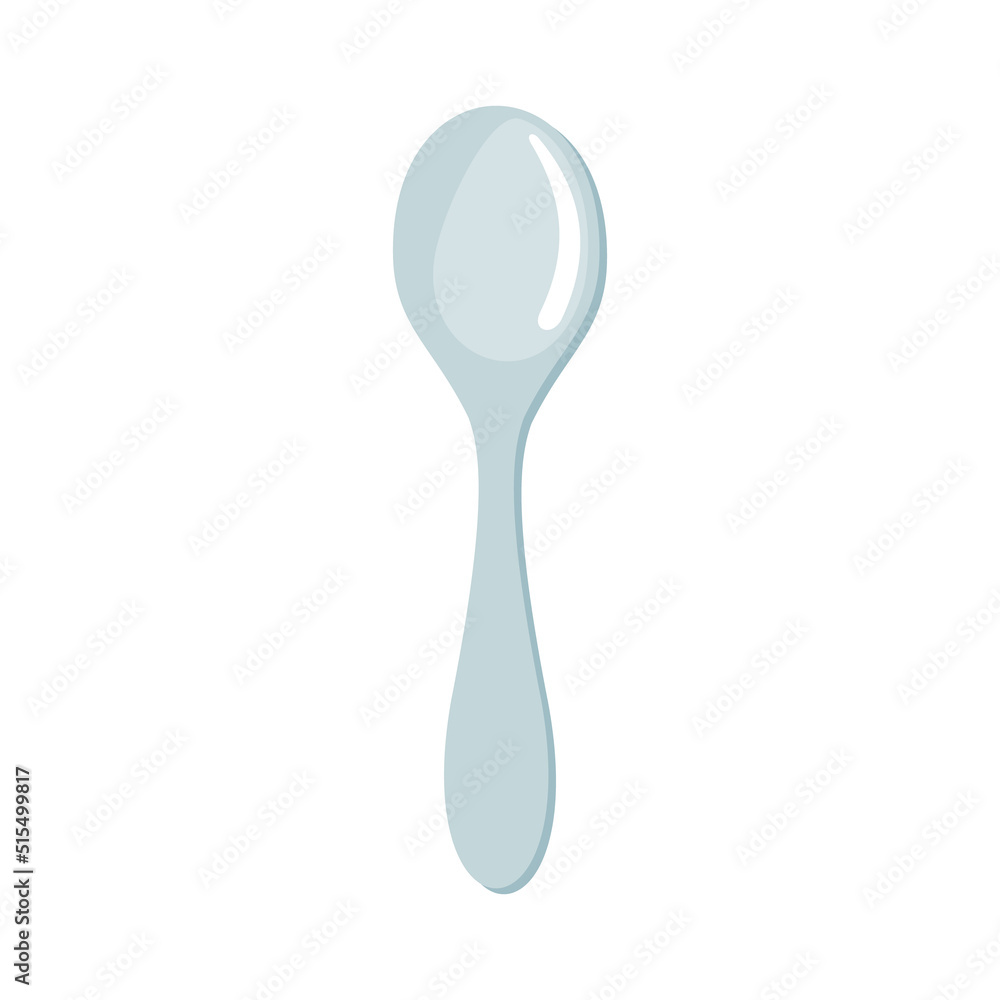 Spoon icon in flat style isolated on white background. Spoon icon in flat style isolated on white background.