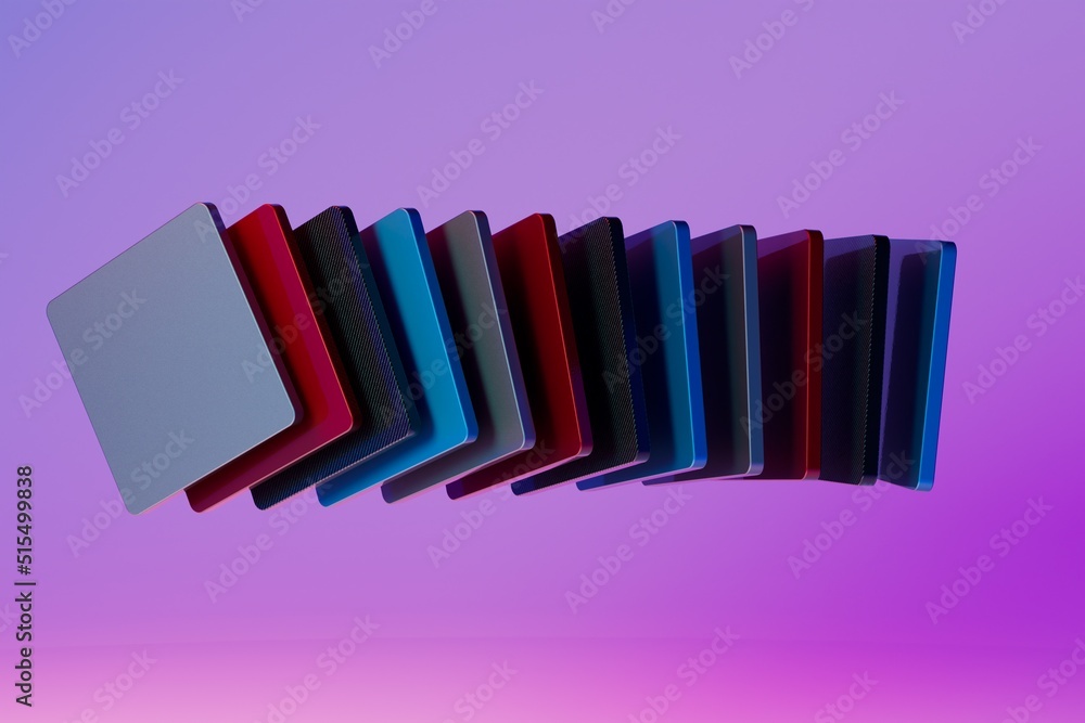 Fototapeta premium 3d colored cards background for design. place for text