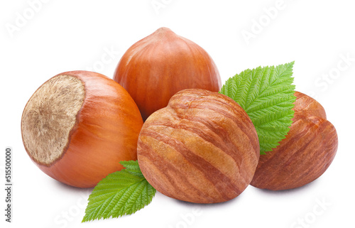 Delicious hazelnuts, isolated on white background
