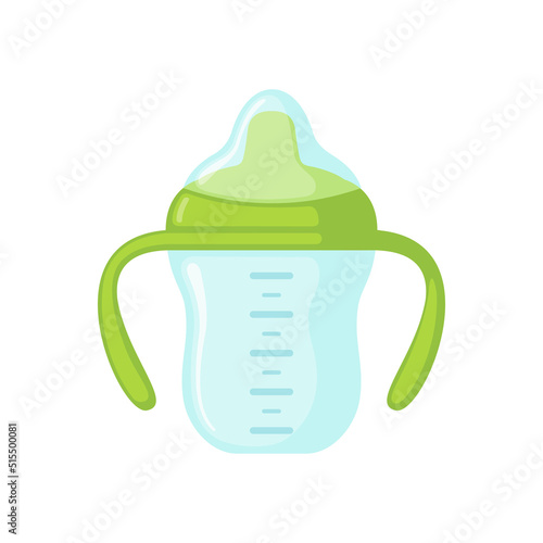 Baby drinker icon in flat style isolated on white background.