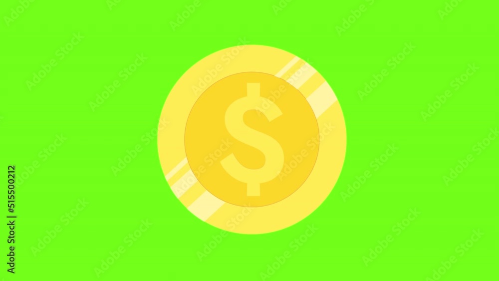 Animated spinning gold coin. 3D coin icon. Alpha channel Animated spinning gold coin. 3D coin icon. Alpha channel