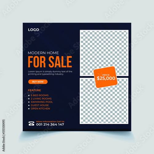 Real estate Facebook cover banner template design, Set of elegant modern abstract home for sale real estate Facebook cover, banner, social media post, timeline cover, web banner, template design