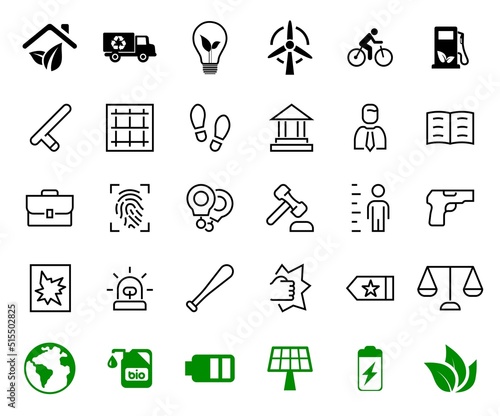 Court, Law and Justice Icon Set contains such icons as Law, Police, Prison, Handcuffs, Pistol, Editable stroke. Modern subtle symbols