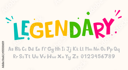 Colorful Kids Typography. Font for Print And Games .