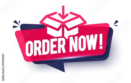 Modern Speech Bubble With Text Order Now