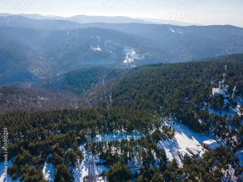 Aerial view of Koprivkite area at Rhodopes Mountain, Bulgaria photo