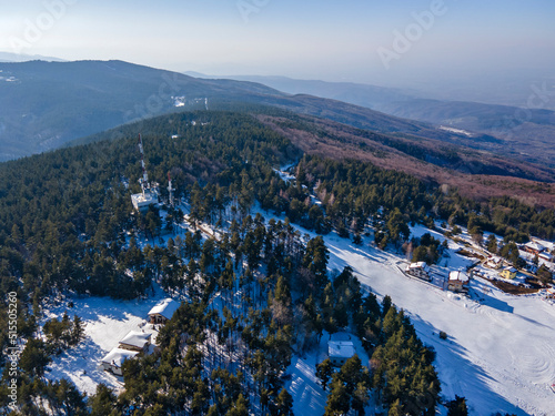 Aerial view of Koprivkite area at Rhodopes Mountain, Bulgaria photo