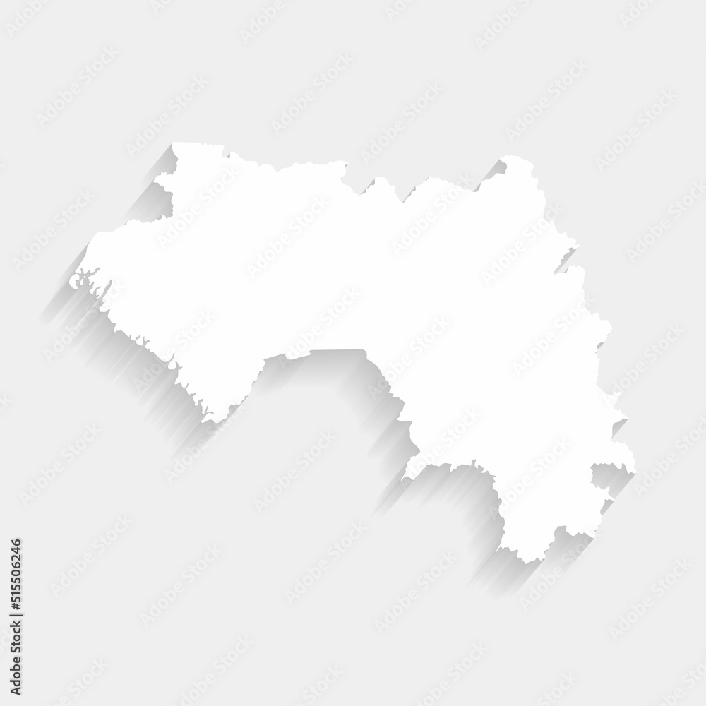 Simple white Guinea map on gray background, vector