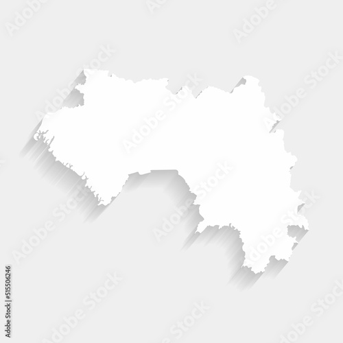 Simple white Guinea map on gray background, vector