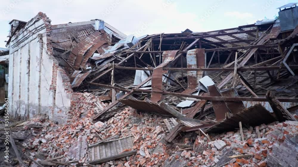 Build in the city after shelling during the war in Ukraine Build in the city after shelling during the war in Ukraine